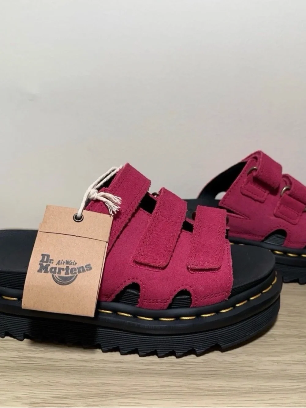 Dr. Martens  Pink Suede Triple-Strap Sandals - Picture 3 of 7